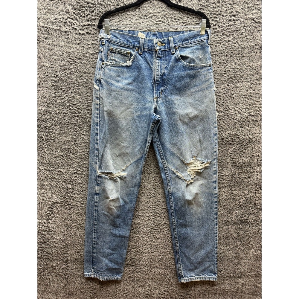 Vintage‎ Carhartt Distressed Light Wash Straight Denim Jeans Mens Size 32 x 32